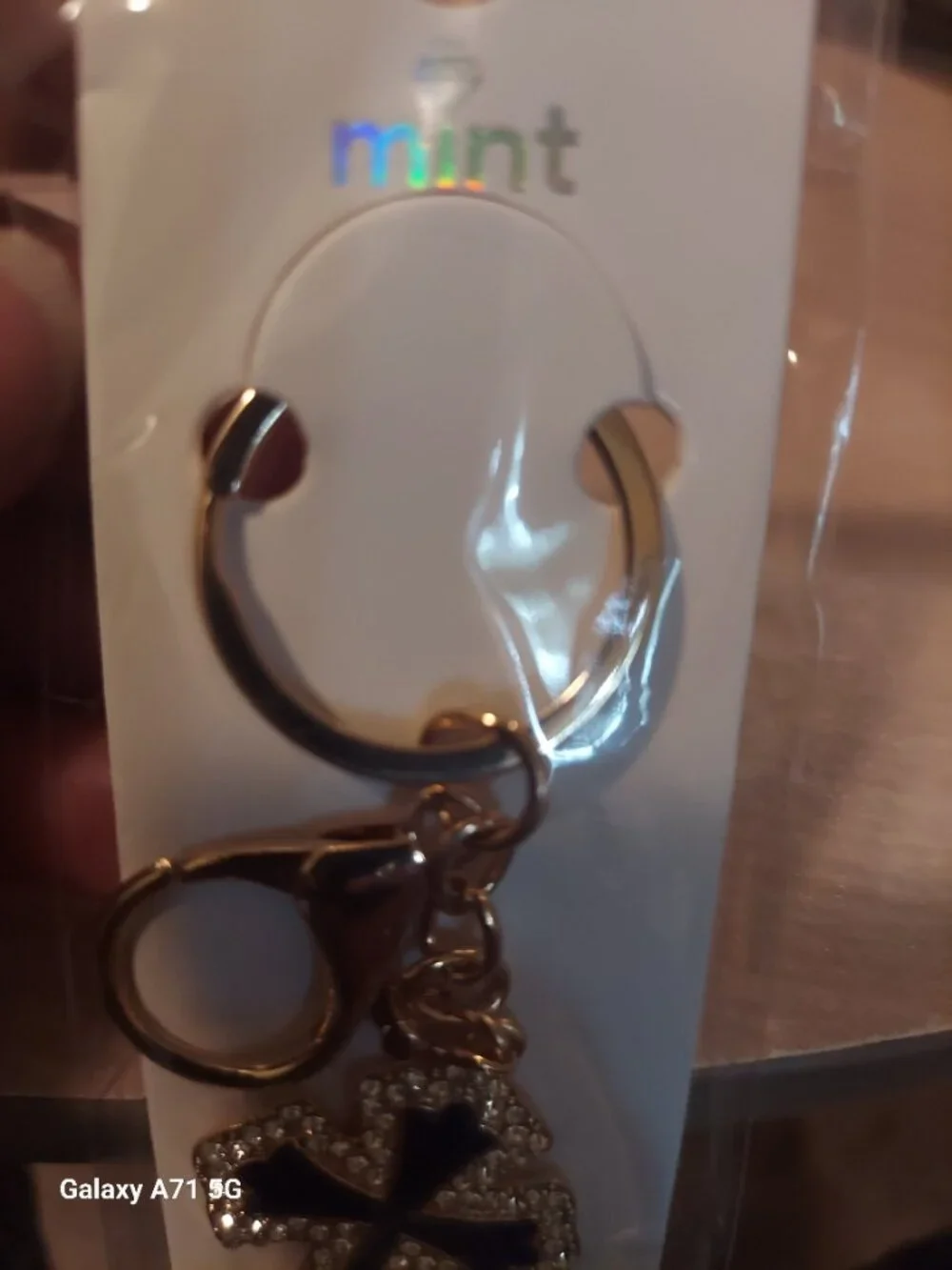 Blue and Gold-tone Cross Keychain NIP
